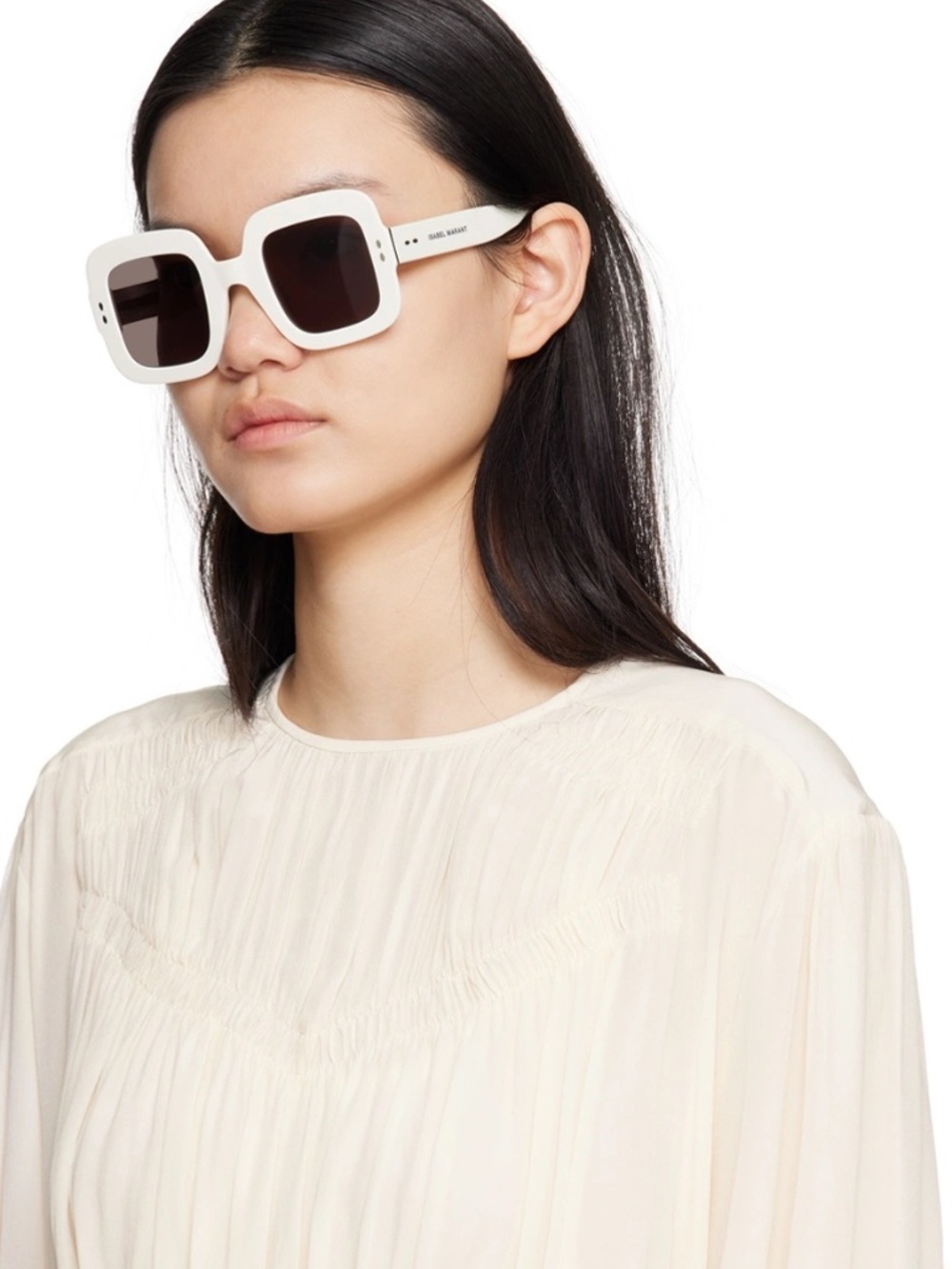 New Isabel Marant Women's Square 49mm Sunglasses Ivory IM0074/G/S-SZJ